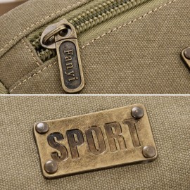 Men Waterproof Multi-pocket Waist Bag Canvas Large Capacity Multi-purpose Phone Bag Chest Bag Crossbody Bag Shoulder Bag