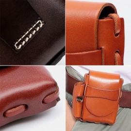Men Genuine Leather Cigaret Case Storage Bag Retro Waterproof Waist Bag Belt Bag Men Genuine Leather Cigaret Case Storage Bag Retro Waterproof Waist Bag Belt Bag