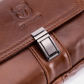 Bullcaptain Men Vintage Genuine Leather Waist Bag Belt Bag