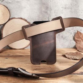 Men Genuine Leather Cow Leather EDC 6.5 Inch Phone Bag Waist Bag Sling Bag Men Genuine Leather Cow Leather EDC 6.5 Inch Phone Bag Waist Bag Sling Bag