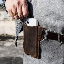 Men Genuine Leather Cow Leather EDC 6.5 Inch Phone Bag Waist Bag Sling Bag Men Genuine Leather Cow Leather EDC 6.5 Inch Phone Bag Waist Bag Sling Bag