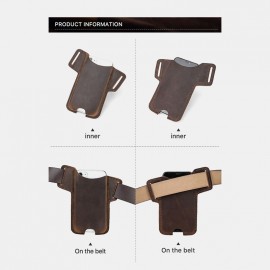 Men Genuine Leather Cow Leather EDC 6.5 Inch Phone Bag Waist Bag Sling Bag Men Genuine Leather Cow Leather EDC 6.5 Inch Phone Bag Waist Bag Sling Bag