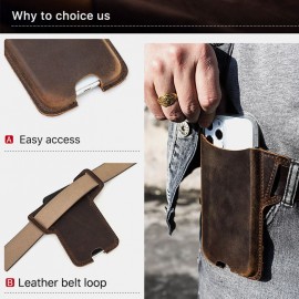 Men Genuine Leather Cow Leather EDC 6.5 Inch Phone Bag Waist Bag Sling Bag Men Genuine Leather Cow Leather EDC 6.5 Inch Phone Bag Waist Bag Sling Bag