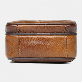 Men Genuine Leather Large Capacity Multi-pocket Wear Resistant Chest Bag Crossbody Bag Men Genuine Leather Large Capacity Multi-pocket Wear Resistant Chest Bag Crossbody Bag