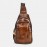 Men Genuine Leather Back Anti-theft Zipper Pocket Chest Bag Fashion Casual Wear-resistant Crossbody Bag Shoulder Bag
