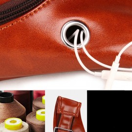 Men Faux Leather Oil Leather Business Casual Travel Waterproof Shoulder Bag Chest Bag Men Faux Leather Oil Leather Business Casual Travel Waterproof Shoulder Bag Chest Bag