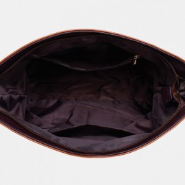 Women Faux Leather Retro Fashion Large Wax Leather Capacity Handbag Shoulder Bag Tote