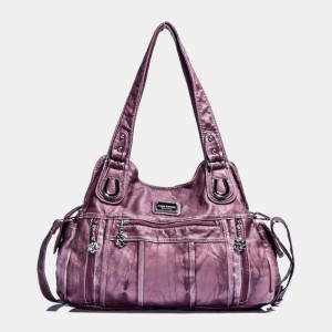 Angel Kiss Women PU Leather Multi-carry Solid Color  Crossbody Bag Shoulder Bag Tote Handbag