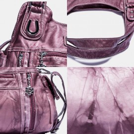 Angel Kiss Women PU Leather Multi-carry Solid Color  Crossbody Bag Shoulder Bag Tote Handbag